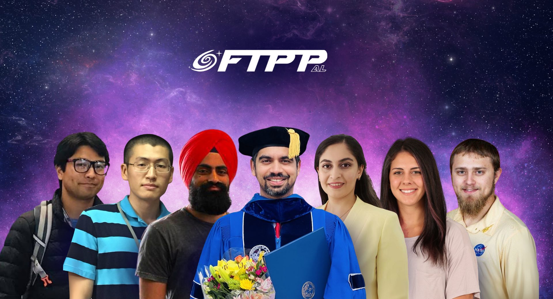 From left: Dr. Bishwas L. Shrestha, Dr. Senbei Du, Dr. Talwinder Singh, Dr. Krishna Khanal, Dr. Parisa Mostafavi, Dr. Katherine Davidson and Dr. Nicolas Donders. Photos courtesy of UAH.