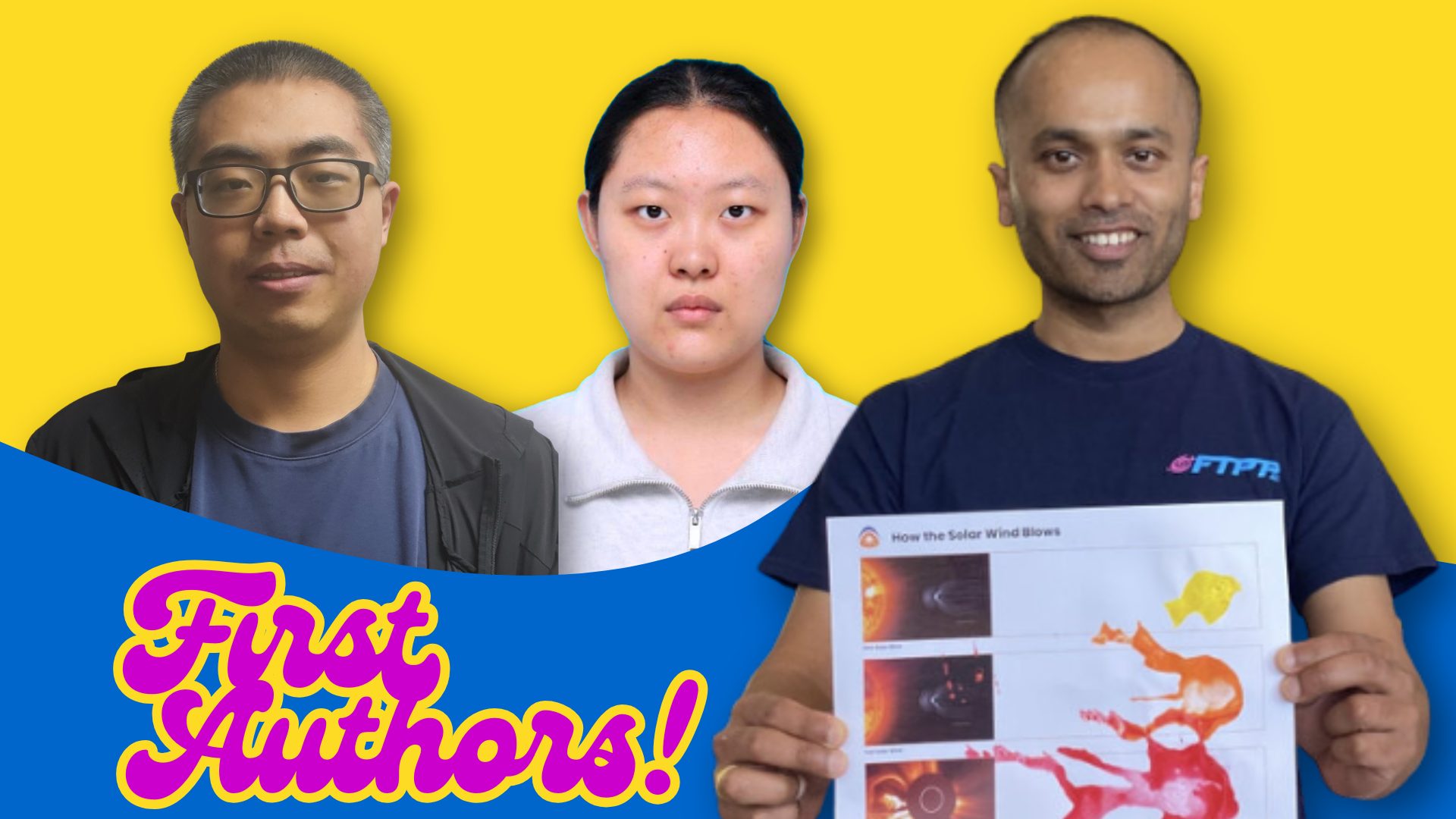 From left to right: Zeping Jin, Yiming Jiao, and Prashant Baruwal, graduate students in the Department of Space Science at the University of Alabama in Huntsville.