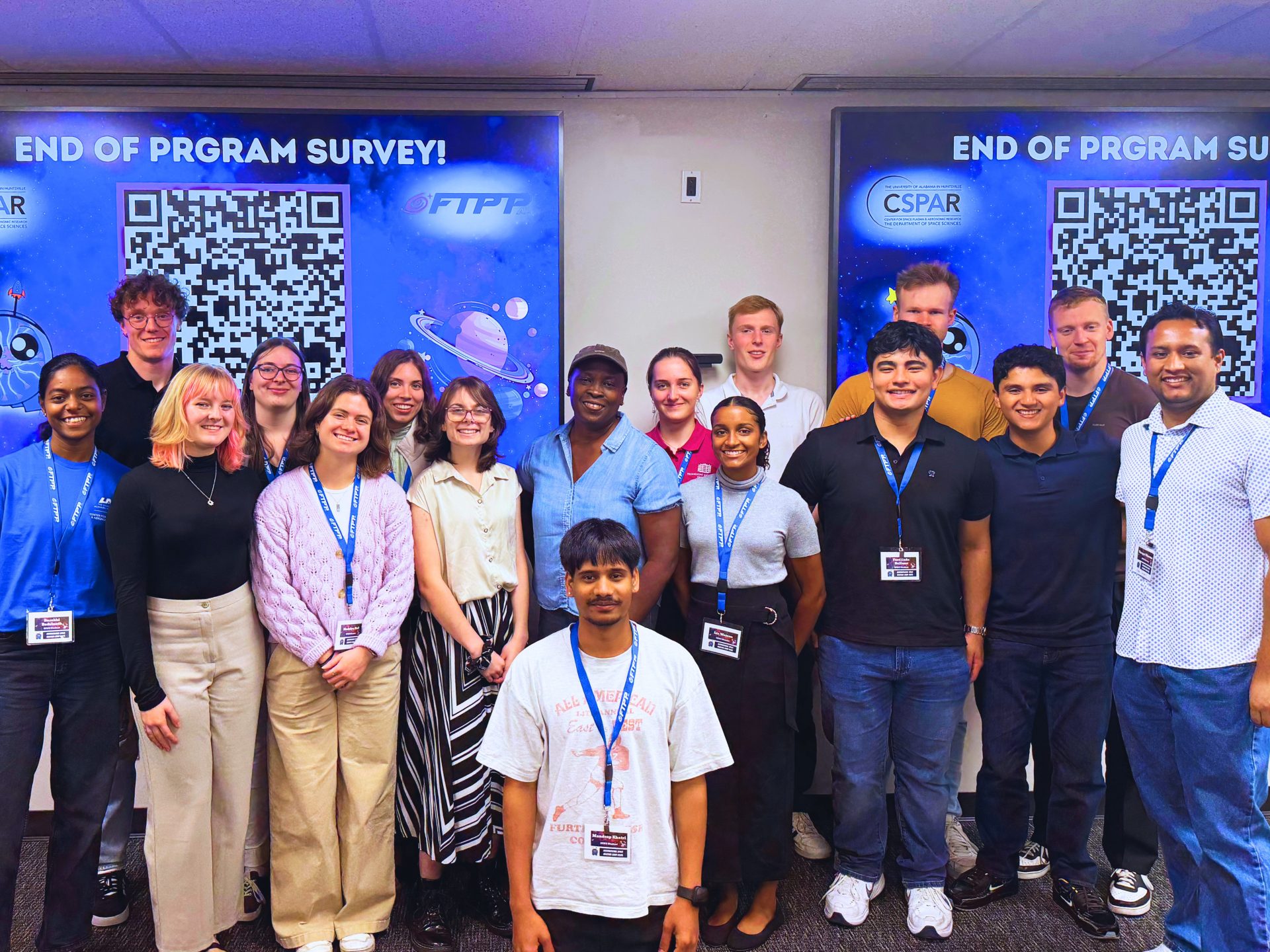 ISWC students ina. group photo with camp caterer, Lauren.