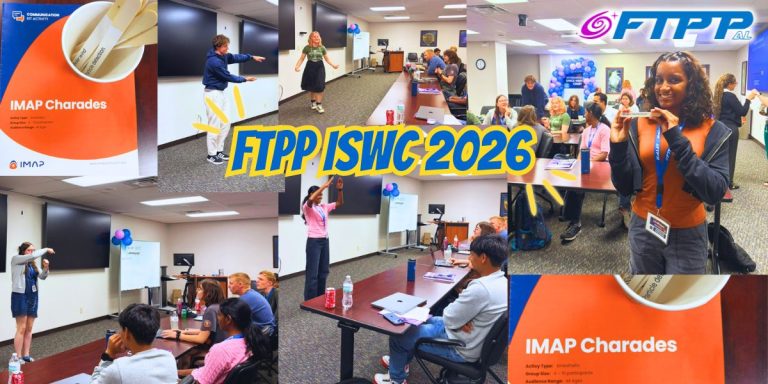 collage of ISWC students participating in IMAP Charades activity.